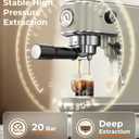Atatix 20 Bar Espresso Machine with Milk Frother, Compact Espresso Maker, Stainless Steel Coffee Machine with Precise Temp Control & 44oz Removable Water Tank for Latte, Cappuccino, Light Grey