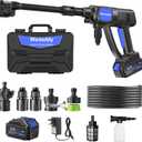 Cordless Power Cleaner, 1250 PSI Portable Battery Powered Cleaning Tool with Brushless Motor, Self-Priming System & Lightweight Design for Cars, RVs, Patios, Fences, Garden & Camping