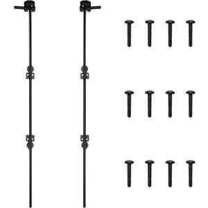 36 Inch Heavy Duty Gate Drop Rod for Gates,Gate Cane Bolt Drop Rod Hardware Ground Latch for Wooden Fences, 36 Cane Bolt Gate Drop Rod,Black Solid Steel(2 Pack for Gate Drop Rod)