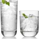 Libbey Drinking Glasses Polaris Tumbler and Rocks Set of 16, Clear, Sturdy Drinkware Glasses Set, Kitchen Glassware for Cocktails, Soda, and More, 16 Piece Set