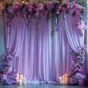 10x10ft Wrinkle Free Lavender Backdrop Curtain for Parties Soft Fabric Drapes Wedding Curtain Backdrop for Birthday Party Decorations Background for Photography 5x10ft, 2 Panels