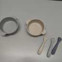 Silicone Baby Feeding Set, 3 Pack Baby Bowls with Suction and 3 Pack Baby Spoons for Babies Toddlers Kids, BPA Free, Baby Utensils Feeding Supplies, Microwave and Dishwasher Safe (Gray)