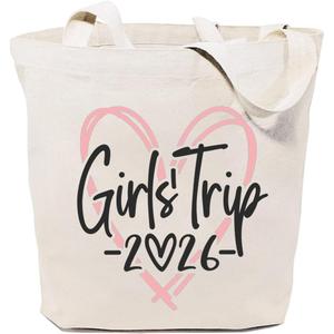 GXVUIS Canvas Tote Bag for Women Aesthetic Girls Trip Love 2025 Reusable Shoulder Bags for Shopping Beach Gift for Friend