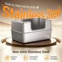 Non-Stick Entirely Stainless Steel Litter Box Splash-Proof & Leak-Proof,PETALPAW Seamless Seal, High-Sided, Cat Litter Box with Lid for Multi-Cats, Easy-Clean & Durable, 24.4*16.5*11.8inch(L*W*H)