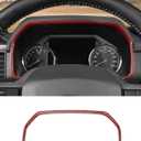 Savadicar Red Carbon Fiber Interior Accessories - Instrument Panel Bezel Trim Cover for Ford F150 (2021-present) - Premium Texture Interior Decor Upgrade Option, 1 PC