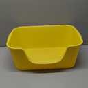 Small Cat Litter Box with High Sides,Cat Boxes for Indoor Cats,Cat Litter Pan for Kitty,Litter Box with Low Entry,Easy to Clean,Anti-Splashing (Yellow)