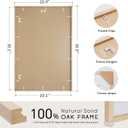puthiac 20x30 Solid Oak Wood Picture Frame, 20 x 30 Poster Frames for Wall, Vertical or Horizontal, Plexi Front, 1 Pack, Natural Oak