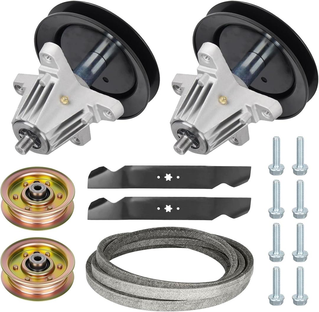 42" Deck Rebuild Kit Fit for Cub Cadet LTX1040 LTX1042 RZT-42, 2 Spindle Replaces 618-04822 918-04950, 2 Blades 742-04126,2 Idler 756-04129,1 Belt 754-04060