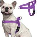 rabbitgoo Dog Harness No Pull, Quick Fit for Large Dogs with Soft Padded Handle, Chest Adjustable Reflective Pet Vest, No Choke Escape Proof for Walking Training, Purple M