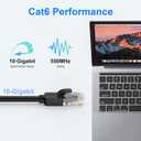 Cat 6 Ethernet Cable 125 ft, Indoor/Outdoor 26AWG UTP High Speed 10Gbps Internet Cable, Black RJ45 LAN Patch Cables, Ethernet Cord Suitable for Games, Computers, Televisions, Routers, Printers