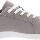 WHITIN Women's Canvas Barefoot Shoes | Wide Width Minimalist Sneakers | Classic Fit Low Top (Gray)
