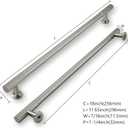 khtumeware 10 Inch Hole Center 5 Pack Brushed Satin Nickel Cabinet Pulls Heavy Duty Soild Kitchen Drawer Handles Cabinet Hardware for Cupboard Drawer Handles Dresser Pulls