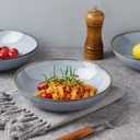 famiware Large Pasta Bowls Set of 4, Ocean Round 8.5" Pasta Serving Bowl Large Dinner Bowls, Kitchen Bowl Set, Microwave and Dishwasher Safe, Scratch Resistant, Blue
