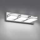 Modern LED Small Bathroom Lights Fixtures 3-Light,Stainless Steel Chrome Acrylic Wall Lighting,Vanity Lights for Bathroom Over Mirror 6000K 16in