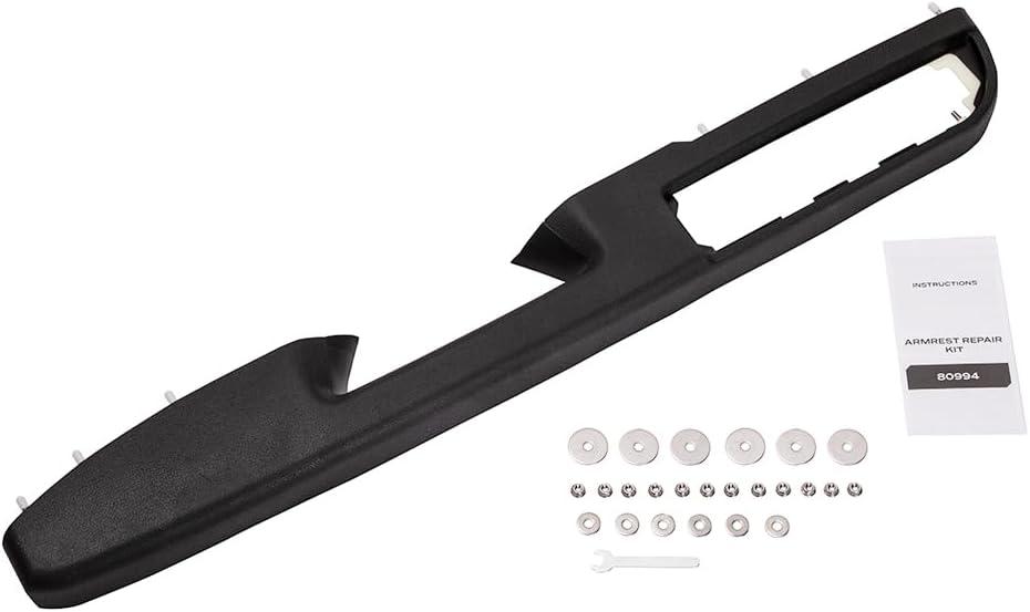 80994 Front Left Driver Side Armrest Repair Compatible with Chevy Silverado Suburban Tahoe Avalanche Sierra Yukon 2010-2014 with Door Release Handle Above Armrest 84127280, Black 27 inch