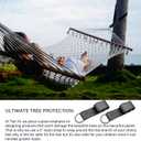 Tree Swing Hanging Strap Kit - 5ft Outdoor Suspension Straps with Stainless Carabiners, 2200lbs Capacity for Baby, Garden, Toddler Swing in Black