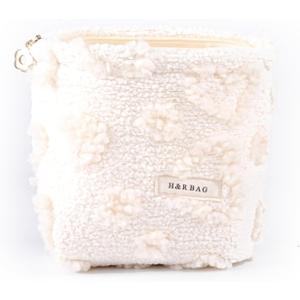 Makeup Bag for Women Fluffy Cosmetic Bag with Zipper Cute Cosmetic Pouch Portable Toiletry Bag Handbag Make Up Travel Purse Organizer Small Size
