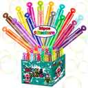 32Pcs 16 Colors Neon Mini Bubble Wands, Bubbles Party Favors for Kids, Bath Time, Summer Outdoor Indoor, Themed Birthday, Christmas Wedding