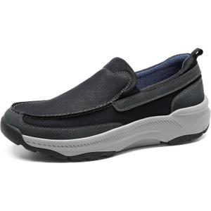 Cestfini Mens Orthopedic Slip On Walking Shoes (12, Black)