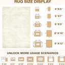 LIVELYGLOW 5x7 Washable Area Rug for Living Room Bedroom, Retro Printed Traditional Vintage Rug, Non-Slip Foldable Large Carpet for Dining Room Home Decor, Beige
