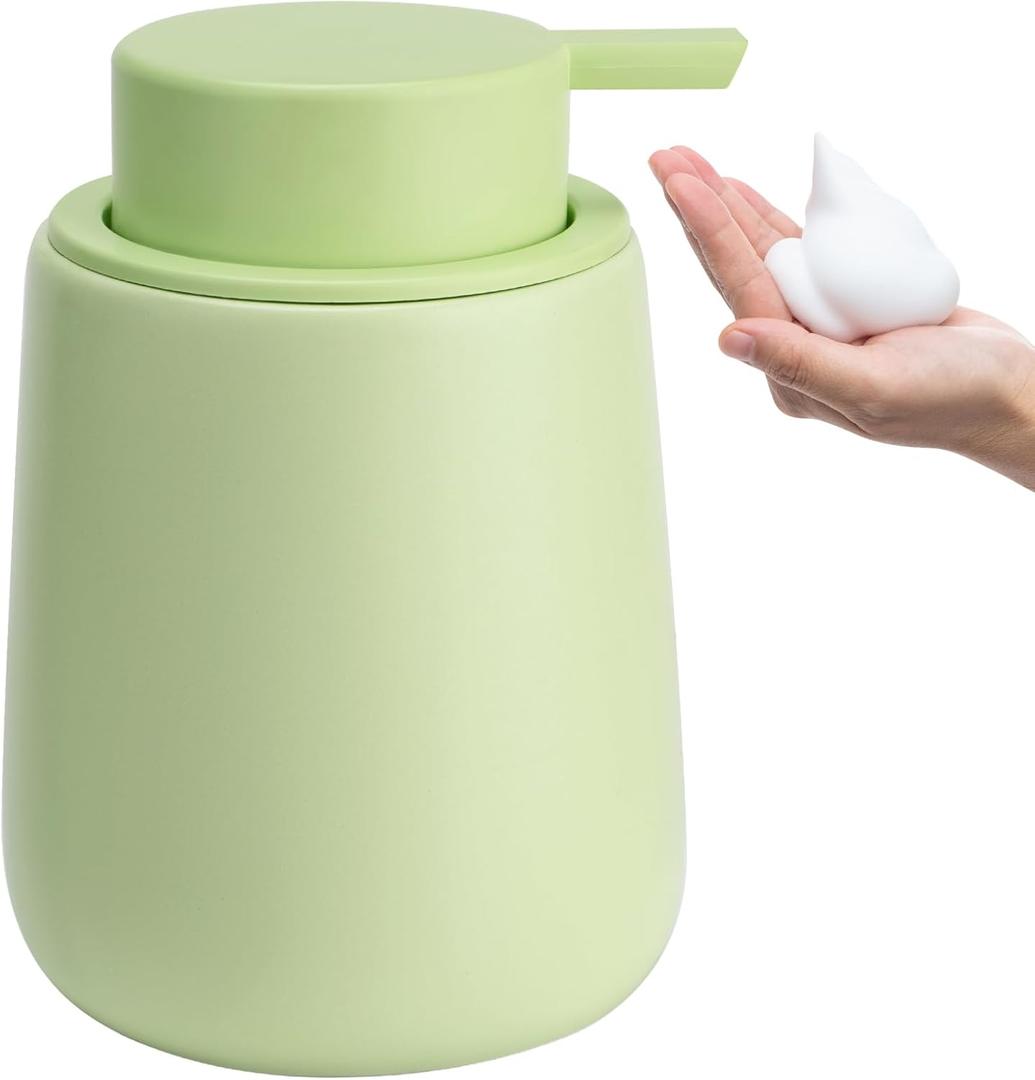 Soap Foaming Dispenser Ceramic with Easy-to-Press Pump Hand Foam Dispenser for Shampoo Bathroom Kitchen 12 oz