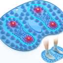 Foot Massage Mat, Big Foot Reflexology Mat with Magnetic Therapy, Foot-Shaped Acupressure Mat for Feet Relaxation, Under Desk Mat Pressure Point Mat for Pain, Fatigue and Stress Relief(Blue)