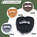 Cosela Self Adhesive Fake Mustache Men Cosplay Costume Facial Hair Halloween Novelty Stick On Fake Beard (Orange)