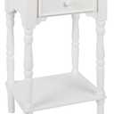 Decor Therapy Jane 1-Drawer Accent Table, Satin White 14"D x 17"W x 26"H