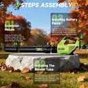 Leaf Blower Cordless, 650CFM Electric Leaf Blowers with 2 x 5.2Ah Batteries and Charger, 3 Speed Modes, 1 x Adjustable Shoulder Strap, Powerful Blowers for Lawn Care, Patio, Dust, Blowing Leaves