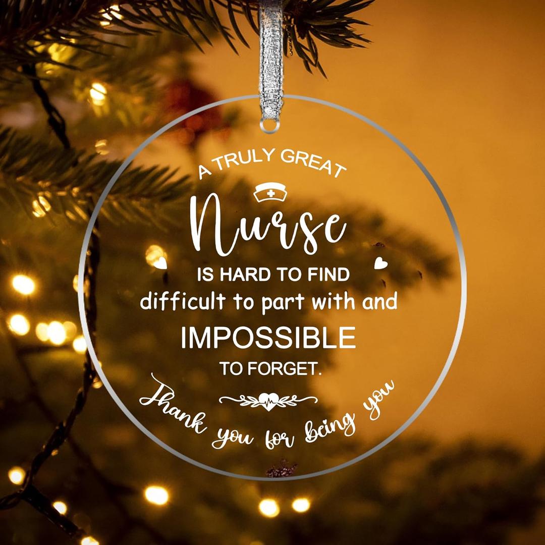 Nurse Gifts for Women, Appreciation Gift Thank You Christmas Ornament for Nurse