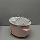 Paris Hilton 6-Quart Manual Slow Cooker, Features Three Settings (Low, High, Warm), Naturally Nonstick and Dishwasher Safe Stoneware Insert, Family Sized Capacity, Pink