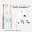 Bamboo Electric Toothbrush Heads, Plant-Based Soft Bristles Electric Toothbrush Replacement Heads, Compatible with Philips Sonicare (Mix and Match 3 Colors)