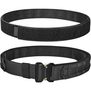 Quick Release Buckle EC MOLLE Utility Belt 2in1 Tactical Heavy Duty Gun Belt Law Enforcement for Men Women Medium-for Waist 32"-38" (Classic Black)