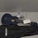 AODSK Soprano Blue Ukulele for Beginner 21 Inch Ukelele with Gig Bag Strap Nylon String 4 Picks Holiday Gift