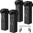 4 Pcs Table Leg Extenders, 2 Levels Adjustable Folding Table Extensions for Square/Round Straight Legs, Raise Height 3.5"/5.5"(Inner Diameter 1.86")