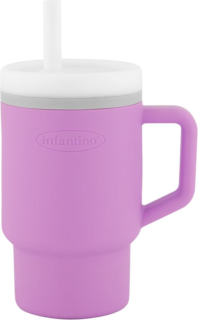 Infantino My 1st Tumbler  Adorable Miniature Tumbler with Toddler-Friendly Straw and Handle, Encourages Hydration, Easy to Clean, Lilac
