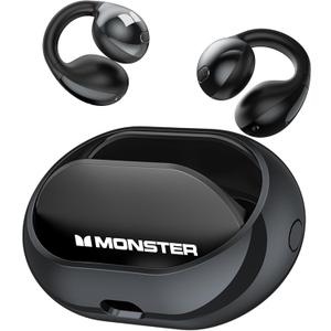 Monster Open Ear AC600 Headphones, Bluetooth 5.4 Wireless Earbuds with HiFi Stereo, Clip-On Earbuds with ENC Clear Call, 21H Playtime, Touch Control, IPX6 Waterproof Wireless Headphones for Exercise