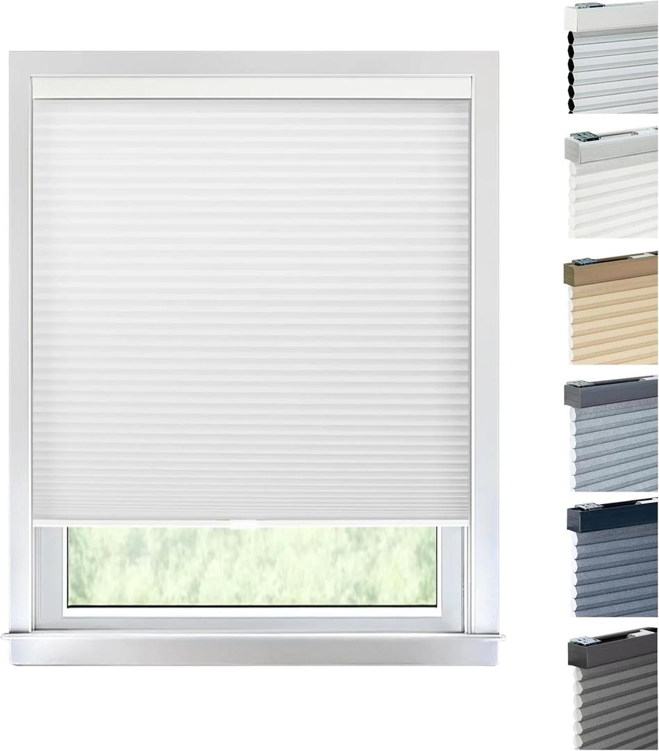 CHICOLOGY Cellular Shades , Window Blinds Cordless , Blinds for Windows , Window Shades for Home , Window Coverings , Cellular Blinds , Door Blinds , Morning Mist, 30"W X 64"H