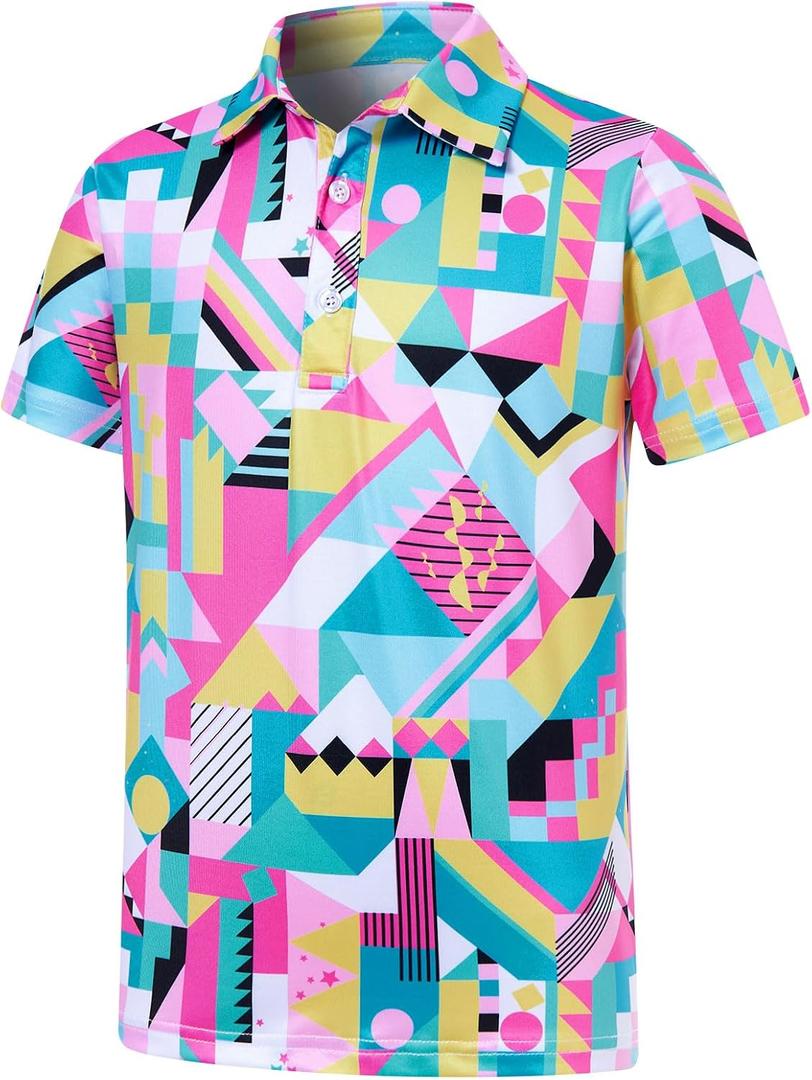 uideazone Boys Polo Shirts Dry Fit Performance Golf Short Sleeve Casual School Uniform Size 5-14