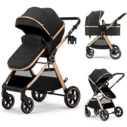 Accombe 2-in-1 Convertible Baby Stroller for Newborn to Toddler
Skin-Friendly Breathable Fabric, All-Terrain Wheels for Smooth Ride, Adjustable Canopy with UPF50+ Protection