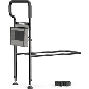 C3 Pro Bed Rails for Elderly Adults Safety with Extension Legs, Adjustable Heights Bed Cane with Non-Slip Ergonomic Handle, Stable Bed Assist with Motion Light, Avoid Seniors Bedside Fall