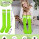 Senker Fashion Women's Knee High Socks Cotton Stockings for Women Long Striped Tube Boot Sock for Casual Outdoor Sport (Green)