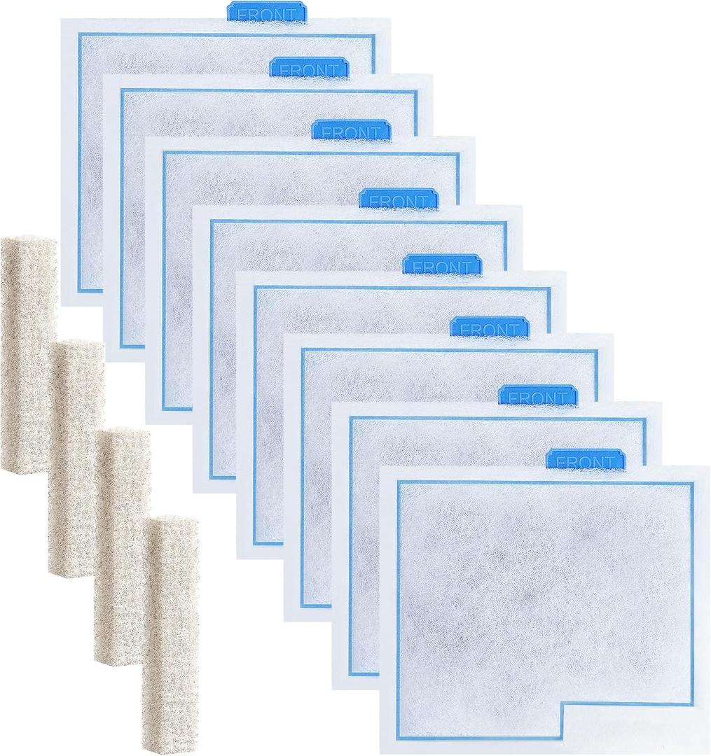 8 Pack Medium Aquarium Filter Cartridges Fish Tank Filter Replacement Compatible with QuietFlow LED PRO Power Size 10/E Internal Power 20 Filter/Zilla Size 20 (8+4 Pack Ammonia Reducer Pads)