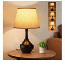 Seealle 16.1" Touch Table Lamps for Nightstand, 3-Way Dimmable Small Bedroom Lamps for Night Stands, Black Bedside Lamps for Living Room, Kids Room, End Table