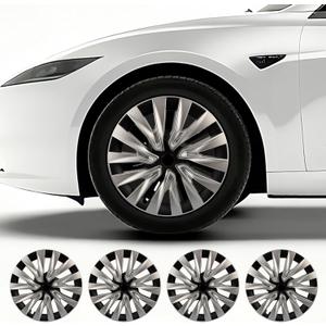 Wheel Covers for Tesla Model 3 Highland, 18 Inch Hubcaps Rim Protectors Cover, 2024 2025 2026 Model 3 Highland Hub Caps Accessories Silver 4 Pcs