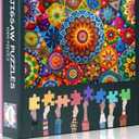 Colorful Mandala Puzzles for Adults 1000 Pieces - Jigsaw Puzzles 1000 Pieces Difficult Challenging Family Puzzle Game Abstract Flower - Artwork Jigsaw Puzzles with Letters on Back (27.5"x19.7")