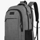 MATEIN Travel Laptop Backpack, Business Anti Theft Slim Sturdy Laptops Backpack with USB Charging Port, Water Resistant College School Computer Bag Gift for Men & Women Fits 15.6 Inch Notebook, Grey