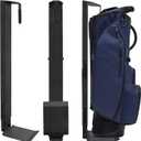 Wall Mount Golf Bag Storage Stand Organizer Rack for Garage, Air Spring Sliding System Single Golf Bag Holder for Wall, Golf Storage Organizer for Golfing Clubs, Home, Basement (black)