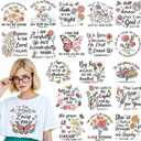 Bible Verse DTF Transfers Ready to Press - 20 Sheets Flower Butterfly Motivational Christian Iron on Transfers Inspirational Iron on Vinyl Design for T Shirts Clothes Jacket Hoodie Bag DIY Craft