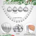 6.5 ft Silver Ornament Garland Neutral Textured Christmas Shatterproof Ornaments Garland 2 Inch 24 Ball Vintage Rustic Farmhouse Ball Xmas Decor for Mantel Indoor Outdoor